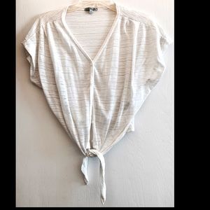 Charlotte Russe button up front tie crop top.